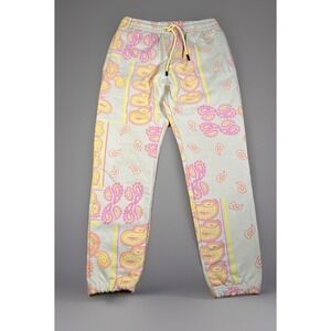Bananas Monkey Men's Size Medium Sweatpants Bone Paisley Bandana Print